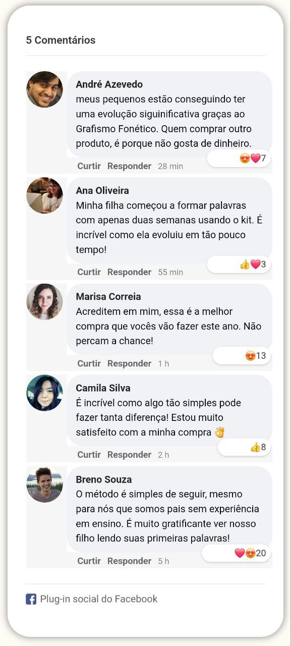 Prova social — depoimentos de famílias
